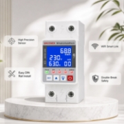 Imagine Releu protectie, dubla deconectare, WiFi Sinotimer SVP688W-63AN2, 63A, monitorizare energie (PV), bidirectional