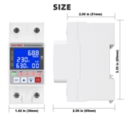 Imagine Releu protectie, dubla deconectare, WiFi Sinotimer SVP688W-63AN2, 63A, monitorizare energie (PV), bidirectional