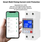 Imagine Releu protectie, dubla deconectare, WiFi Sinotimer SVP688W-63AN2, 63A, monitorizare energie (PV), bidirectional