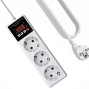 Imagine Priza multipla SINOTIMER SVP103VA-EU, protectie reglabila la supratensiune, subtensiune si supracurent, afisaj digital LCD, 230V