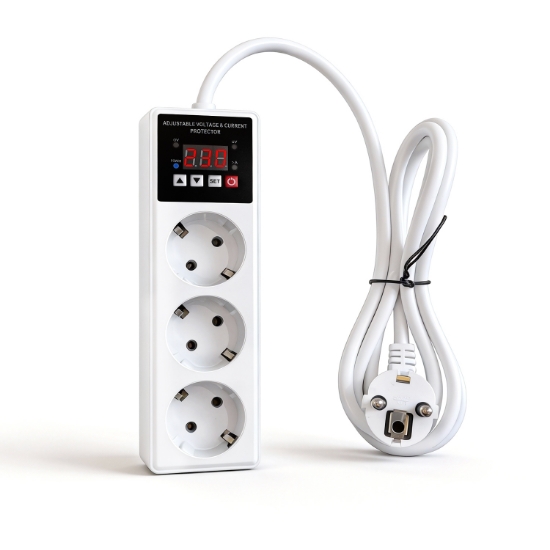 Imagine Priza multipla SINOTIMER SVP103VA-EU, protectie reglabila la supratensiune, subtensiune si supracurent, afisaj digital LCD, 230V