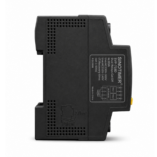 Imagine Releu protectie tensiune si curent Sinotimer SVP-718D, 80A, 230V, 2P, afisaj digital, negru