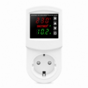 Imagine Priza cu protectie tensiune si curent Sinotimer SVP-102VA-EU, 16A, 230V, afisaj digital, alba