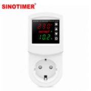 Imagine Priza cu protectie tensiune si curent Sinotimer SVP-102VA-EU, 16A, 230V, afisaj digital, alba