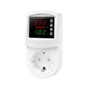 Imagine Priza cu protectie tensiune si curent Sinotimer SVP-102VA-EU, 16A, 230V, afisaj digital, alba