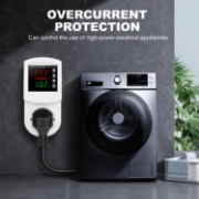 Imagine Priza cu protectie tensiune si curent Sinotimer SVP-102VA-EU, 16A, 230V, afisaj digital, alba
