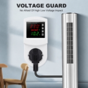 Imagine Priza cu protectie tensiune si curent Sinotimer SVP-102VA-EU, 16A, 230V, afisaj digital, alba