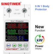 Imagine Releu protectie tensiune Sinotimer SVP-717, 63A, 5-in-1, supratensiune, subtensiune, supracurent, contor energie