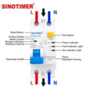 Imagine Intrerupator AFDD Sinotimer AFDD1-63 B16, 1P+N, 16A, 30mA, protectie arc electric, diferentiala, suprasarcina si scurtcircuit