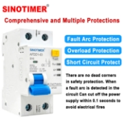 Imagine Intrerupator AFDD Sinotimer AFDD1-63 B16, 1P+N, 16A, 30mA, protectie arc electric, diferentiala, suprasarcina si scurtcircuit