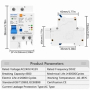 Imagine Protectie AFDD Sinotimer AFDD2-63 B10 10A 1P+N, 30mA, arc electric, diferentiala, suprasarcina, scurtcircuit