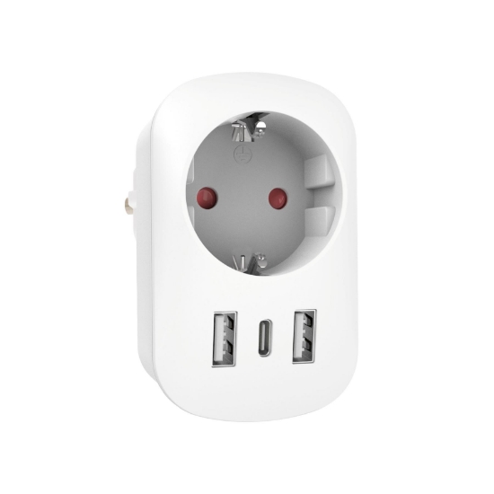 Imagine Încărcător USB de rețea, 3,4 A, cu priză de rețea, 1x USB-C, 2x USB-A