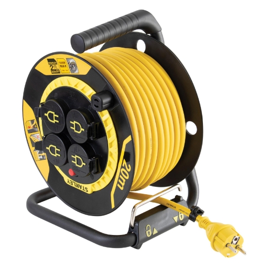 Imagine STANLEY tambur cablu, IP44,  20 m, H07RN-F 3G1,5, 3200W