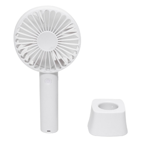 Imagine Ventilator de mana, cu dinam, 9 cm, alb