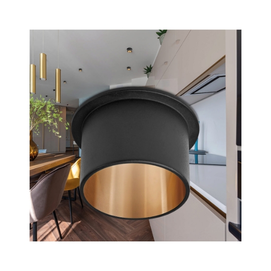 Imagine CARCASA NEGRU/int.AURIU ROTUND PT GU10 ALFA-C