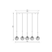 Imagine PENDUL S002S-4H-5xG9-AURIU STICLA