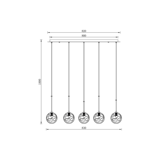 Imagine PENDUL S002S-4H-5xG9-AURIU STICLA