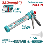 Imagine TOTAL - PISTOL PENTRU SILICON - 9" - TUB SI MANER ALUMINIU RANFORSAT (INDUSTRIAL)