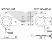 Imagine Spot LED incastrat ORIS PLUS, 7 W, 560 lm, lumina calda 3000K, rotund, alb