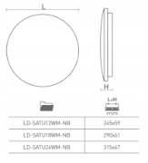 Imagine Plafoniera LED cu senzor de miscare SATURN, 12 W, 900 lm, lumina neutra 4000K, IP44, alba