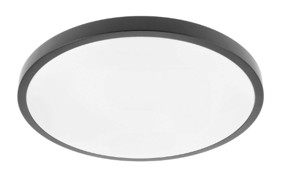 Imagine Plafoniera LED ATOL, 32 W, 2560 lm, lumina neutra 4000K, IP54, D40 cm, neagra