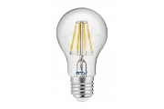 Imagine Bec LED filament E27 A60, 8 W, 880 lm, lumina neutra 4000K, sticla transparenta