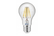 Imagine Bec LED filament E27 A60, 8 W, 880 lm, lumina calda 3000K, sticla transparenta