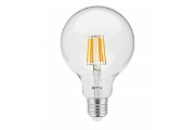 Imagine Bec LED filament E27 G95, 8 W, 880 lm, lumina neutra 4000K, sticla transparenta