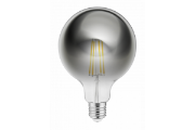 Imagine Bec LED filament E27 G125, 8 W, 720 lm, lumina calda 2700K, sticla fumurie