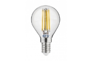 Imagine Bec LED filament E14 G45, 4 W, 420 lm, lumina neutra 4000K, sticla transparenta