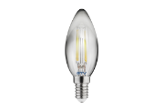 Imagine Bec LED filament E14 C35, 4 W, 300 lm, lumina calda 2700K, sticla fumurie