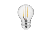 Imagine Bec LED filament E27 G45, 4 W, 420 lm, lumina calda 3000K, sticla transparenta