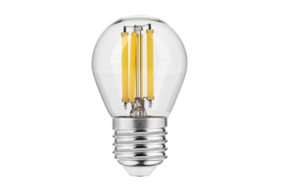 Imagine Bec LED filament E27 G45, 5,8 W, 640 lm, lumina calda 2700K, sticla transparenta