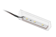 Imagine Clema din plastic albastru pentru raft din sticla 8 mm, 0.24W/12V, 3 LED-uri, cablu de 2 m cu mini amp ma