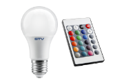 Imagine Bec LED E27 A60, 9 W, 830 lm, lumina calda 3000K, RGB + alb cu telecomanda