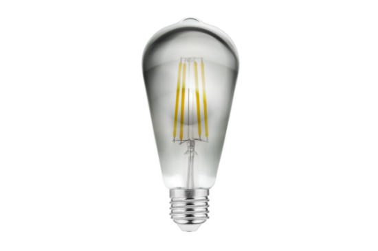 Imagine Bec LED filament E27 ST64, 6 W, 500 lm, lumina calda 2700K, sticla fumurie