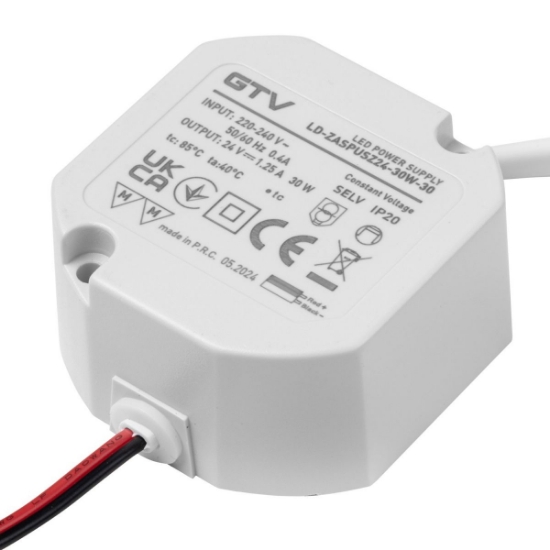 Imagine Transformator LED 30W in 220-240VAC/out 24V IP20 dia 50 mm