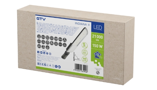 Imagine Lampa stradala INDIANA II LED 150W 21000lm 4000K AC180-250V 10kV IP65 gri