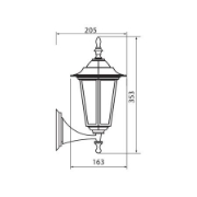 Imagine Aplica de exterior, orientare in sus, design clasic, E27, fara bec, IP44, aurie antichizata