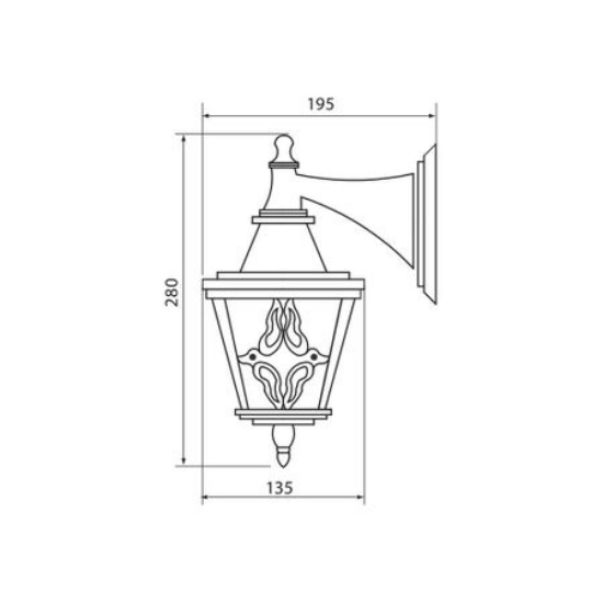 Imagine Aplica de exterior, orientare in jos, design modern, E27, fara bec, IP44, aurie antichizata