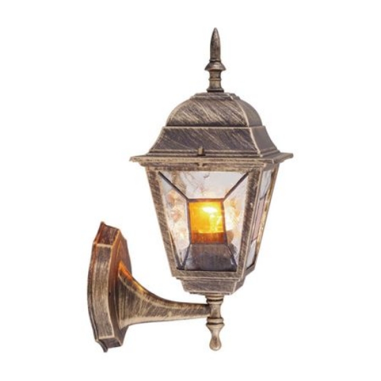 Imagine Aplica de exterior, orientare in sus, sticla murano, E27, fara bec, IP44, aurie antichizata