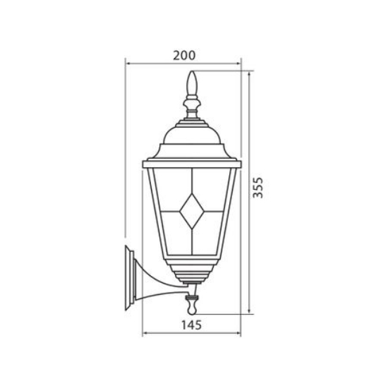 Imagine Aplica de exterior, orientare in sus, sticla murano, E27, fara bec, IP44, aurie antichizata