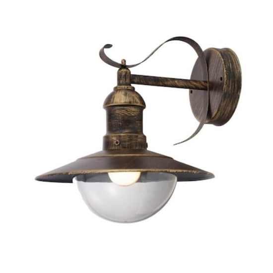 Imagine Aplica de exterior RIVERA, orientare in jos, design modern, E27, fara bec, IP44, aurie antichizata