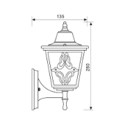 Imagine Aplica de exterior, orientare in sus, design modern, E27, fara bec, IP44, aurie antichizata