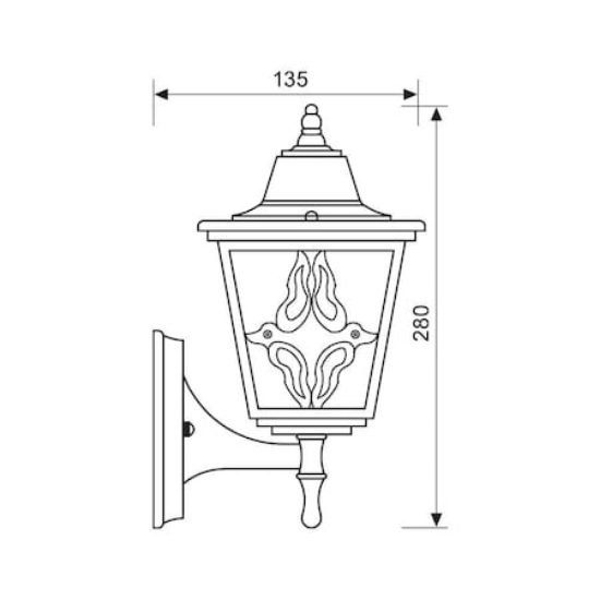 Imagine Aplica de exterior, orientare in sus, design modern, E27, fara bec, IP44, aurie antichizata