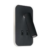 Imagine Aplica LED de perete OTELLO D, 6+3 W, 730 lm, alb reglabil 3000-4000K (CCT), neagra