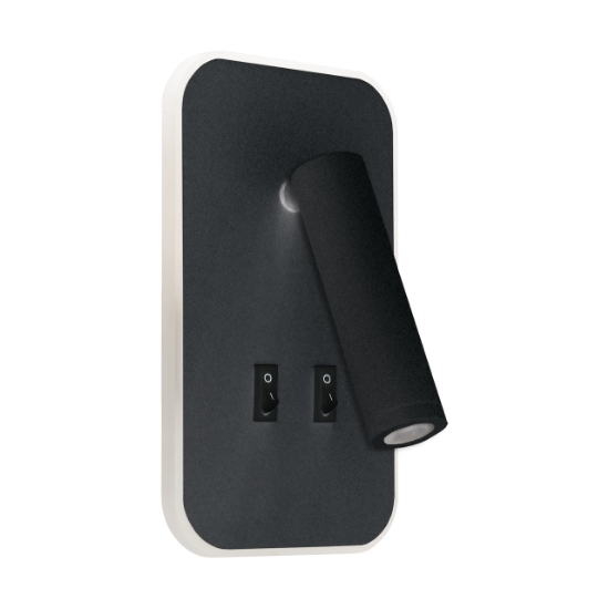 Imagine Aplica LED de perete OTELLO D, 6+3 W, 730 lm, alb reglabil 3000-4000K (CCT), neagra